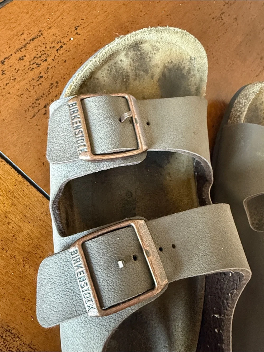 Birkenstock Arizona Kids Sandals Stone Taupe EU 34 Double Strap